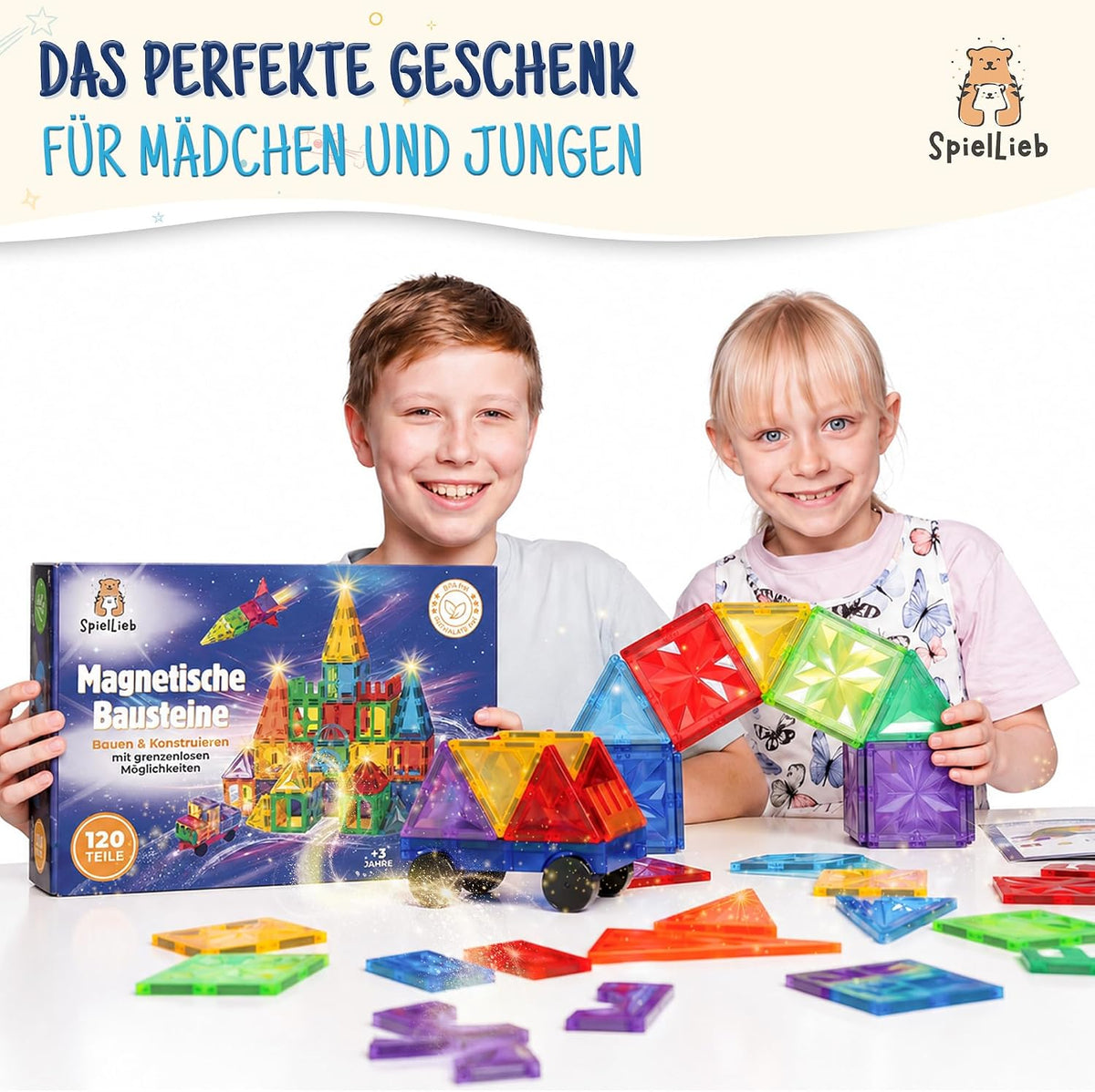 Magnetische Bausteine als Geschenk für Mädchen und Jungen ab 3 Jahren